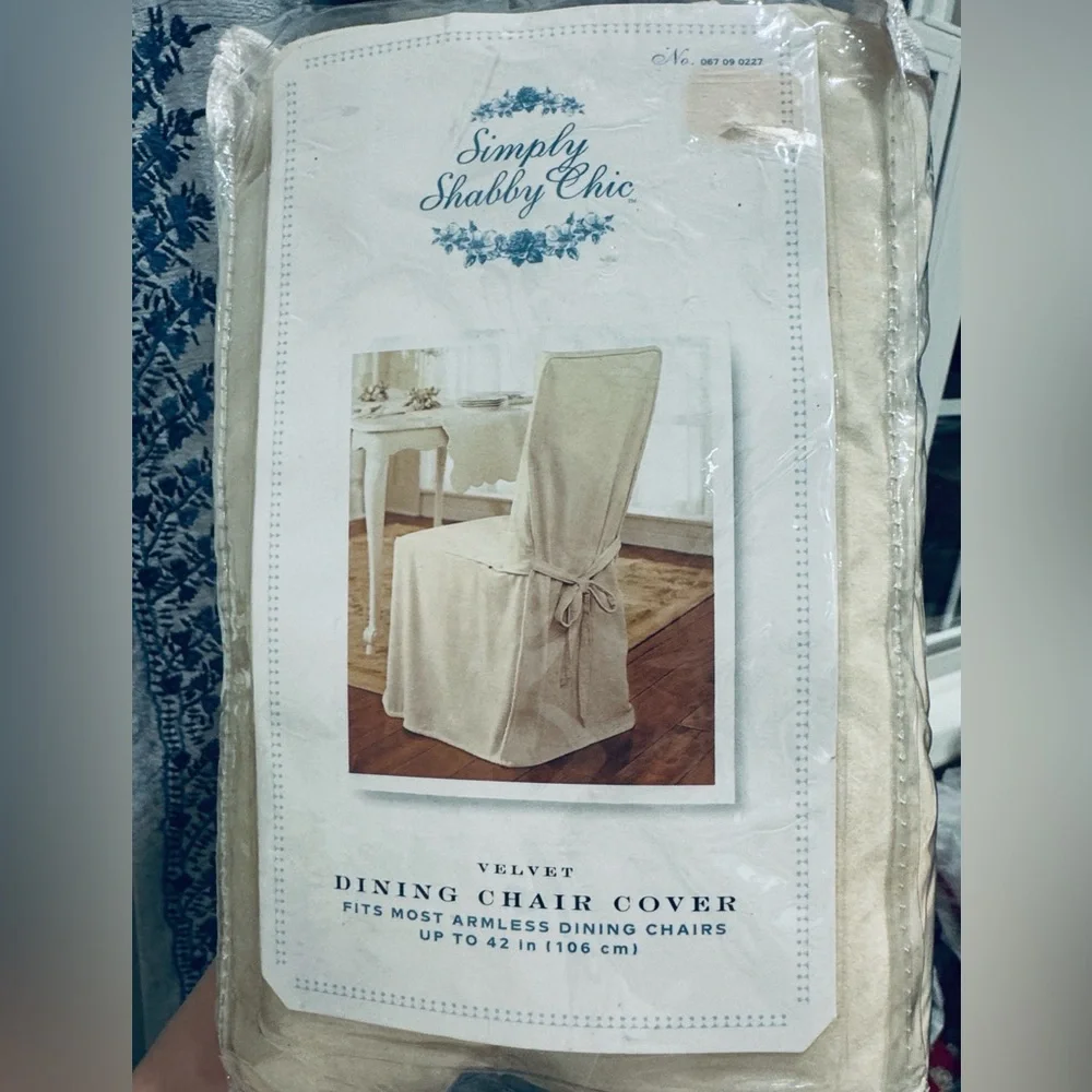 NIB / SIMPLY SHABBY CHIC VELVET SLIPCOVER CHAIR COVER RACHEL ASHWELL